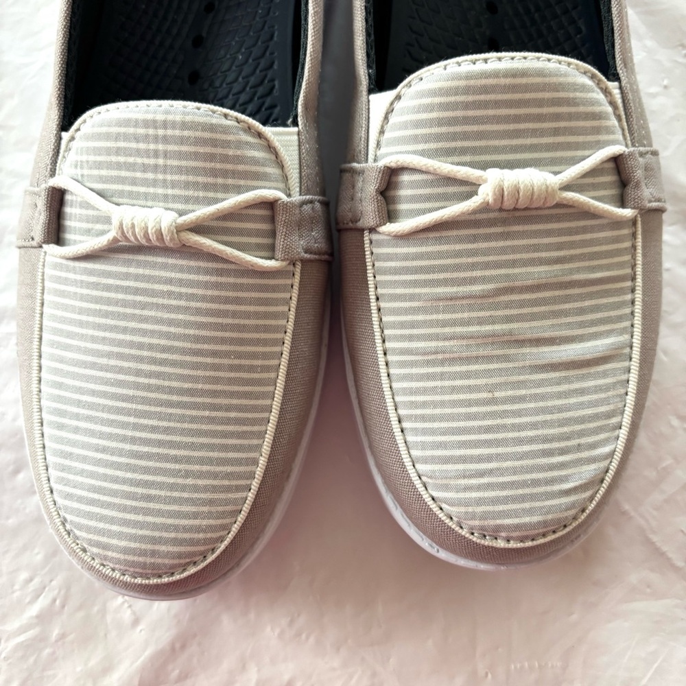 NWOT Island Surf Gray White FOM Gia Ortho Canvas Boat Loafers SZ 8.5 - Picture 6 of 13